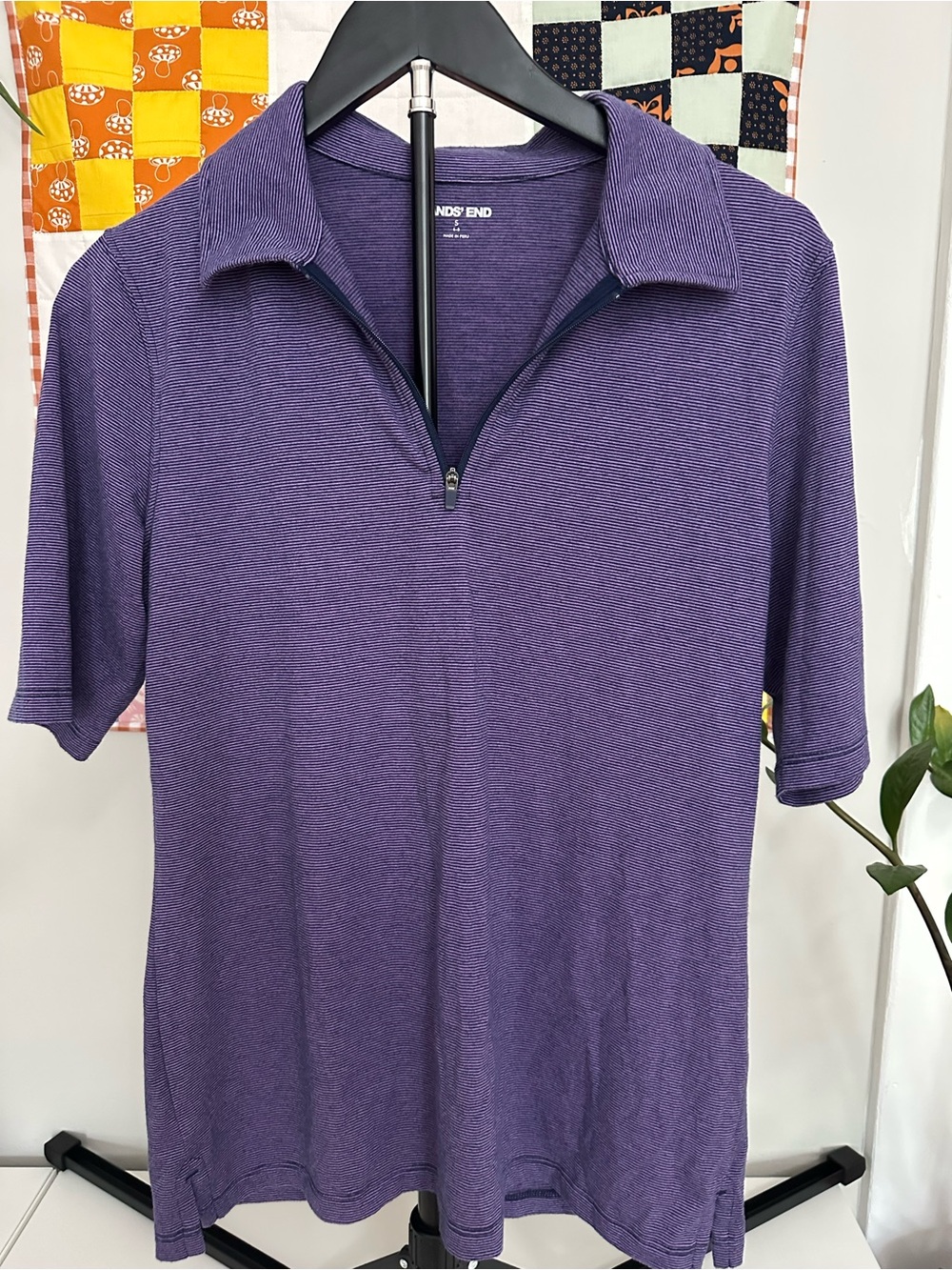 Lands' End Women’s Purple Half-Zip Shirt